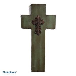 Kirklands Decorative Wooden Cross / Color Green